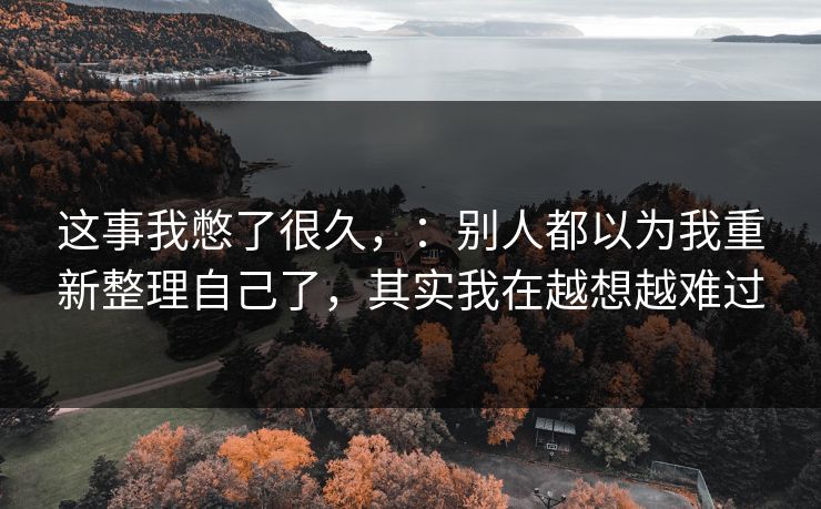 这事我憋了很久,:别人都以为我重新整理自己了,其实我在越想越难过 这事我憋了很久,:别人都以为我重新整理自己了,其实我在越想越难过
