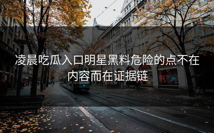 凌晨吃瓜入口明星黑料危险的点不在内容而在证据链
